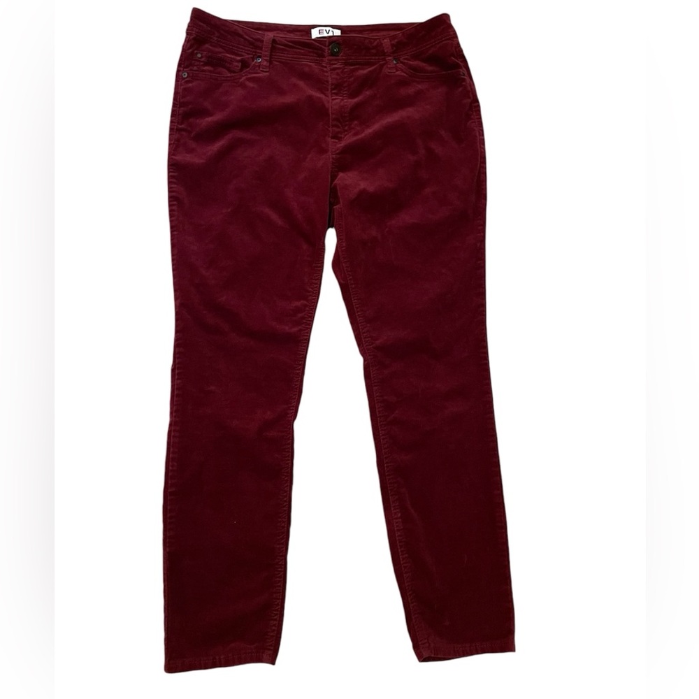 EV1 Burgundy Velour Stretch Jeans sz 16